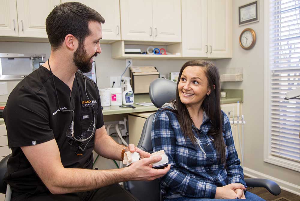 Dentist and patient at Legacy Hill Dentistry in Smyrna, TN