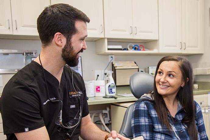 Dr. Alex Edwads treats patient at Legacy Hill Dentistry in Smyrna, TN